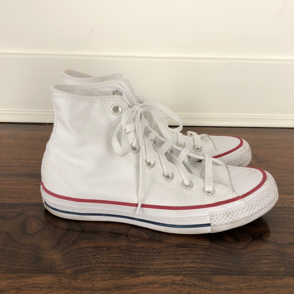 Women’s white high top Converse sneakers size 6.5